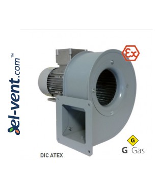 Low capacity and high pressure centrifugal fans with forward curved impeller designed for operation in explosive gas environments DIC ATEX GAS ≤2400 m³/h