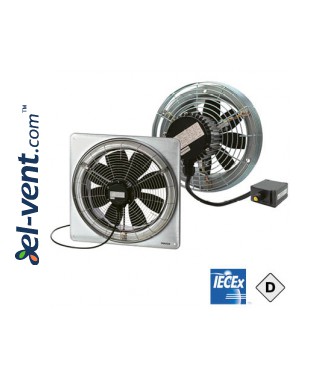 DZQ Ex t DUST - axiale explosionsgeschützte Ventilatoren mit quadratischem Wandrahmen, geeignet für explosionsgefährdete staubige Umgebungen ≤9450 m³/h