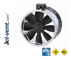 DZR Ex e GAS and H₂ - axial duct fans for explosive gas and hydrogen atmospheres ≤9370 m³/h