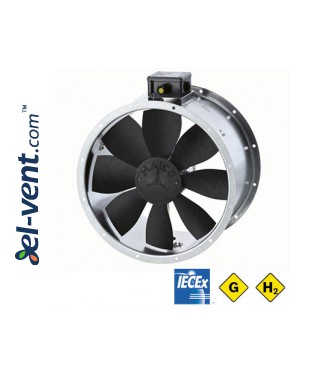 DZR Ex e GAS and H₂ - axial duct fans for explosive gas and hydrogen atmospheres ≤9370 m³/h