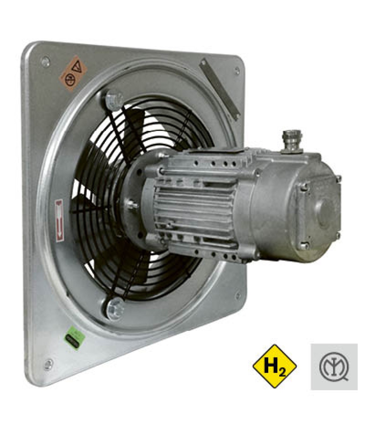 QCM ATEX H₂ - ašiniai sprogimui saugūs ventiliatoriai, skirti darbui sprogiose aplinkose, kuriose yra vandenilio ≤17500 m³/h