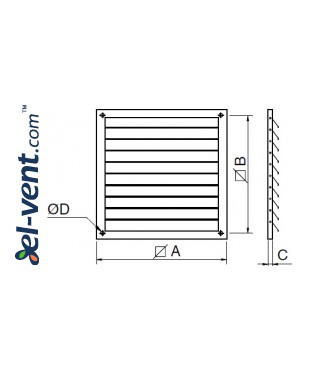 S gravity shutter, ordered separately