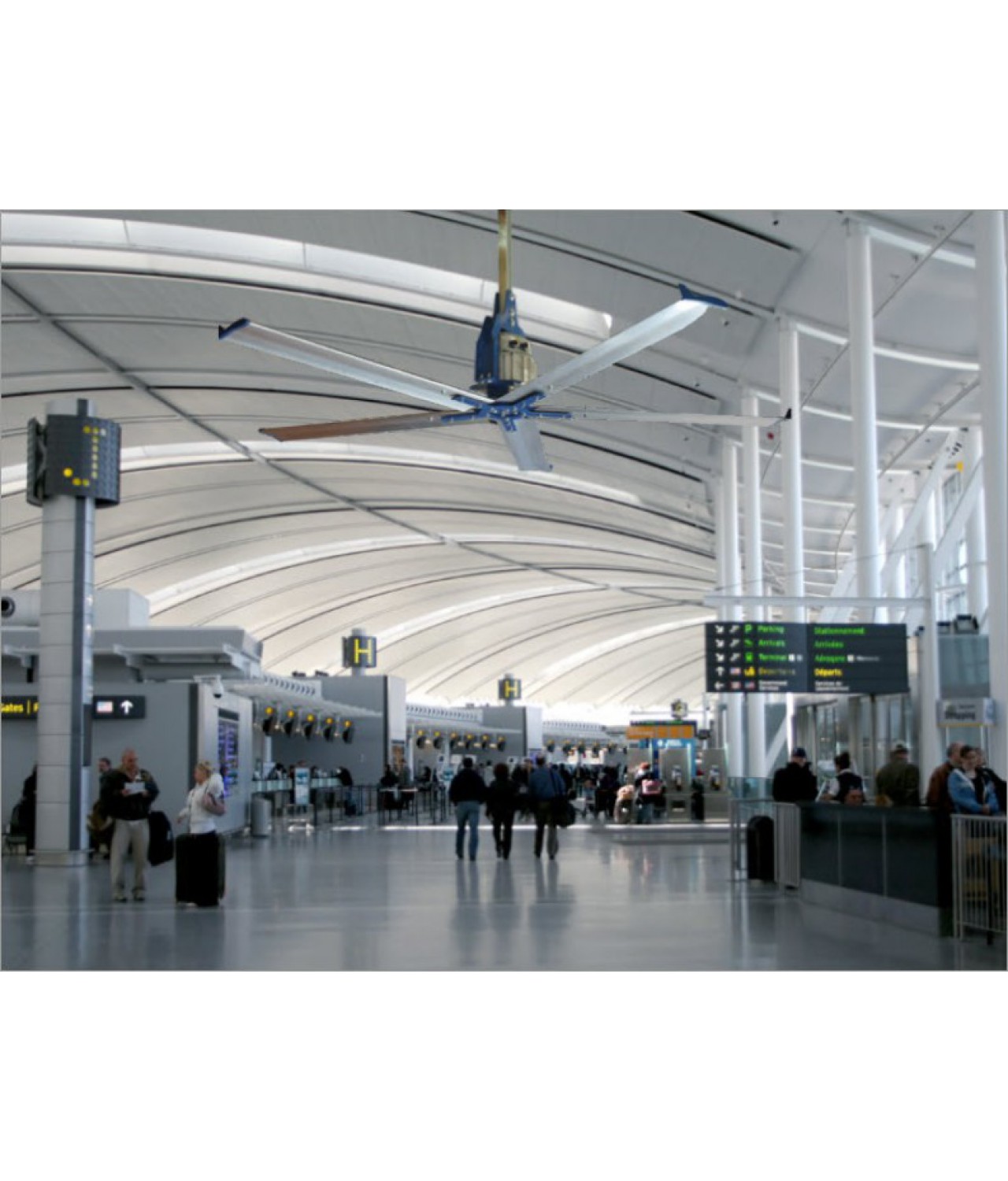 SUPER POLAR HVLS ceiling fan at the airport