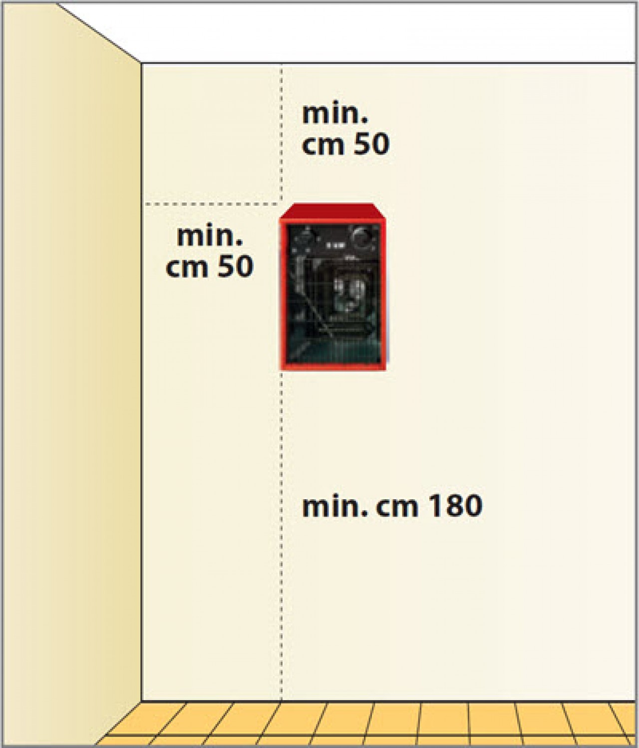 Recommendation for wall mounting the VOLCANO R electric heater