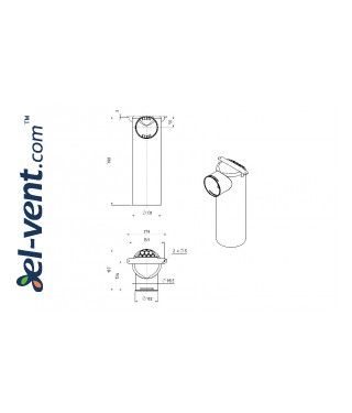 Antibakterinė difuzoriaus dėžutė ANTI-B-VCP125-1x90 - brėžinys