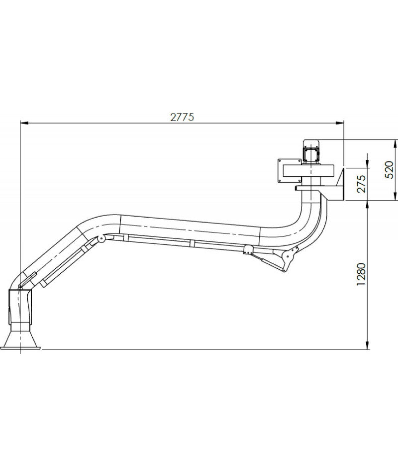 Welding fume extraction system SDNS-055 ≤1000 m³/h - drawing No.1