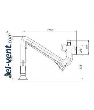 Welding fume extraction system SDNS-055 ≤1000 m³/h - drawing No.3