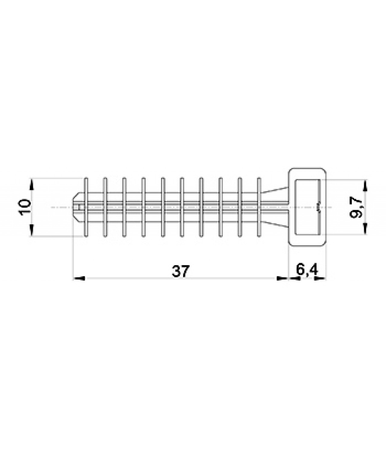 Нейлоновые пробки для бетона NAK8/37/100, (100 шт.), 1