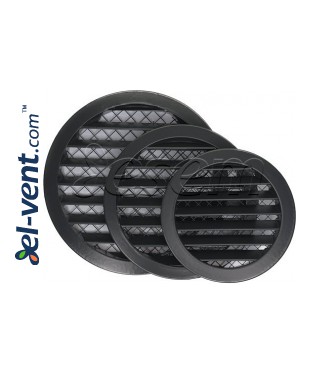 Aliuminės ventiliacinės grotelės AG ALU RAL7021 juoda