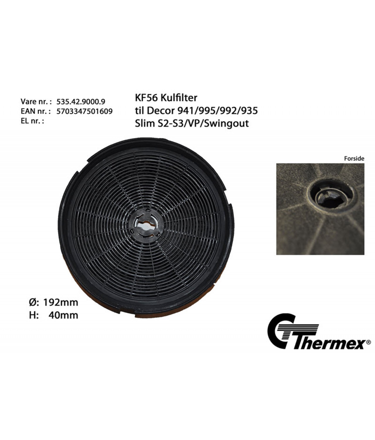 535.42.9000.9 - activated carbon filter for recirculating cooker hood Manchester