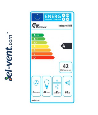 Įmontuojamas gartraukis Integro 51 II stainless steel - energetinė klasė