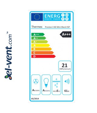 Mini Preston II black glass-stainless steel - energy class