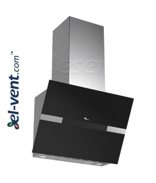 Wall mounted cooker hoods Mini Preston 600 II black glass-stainless steel