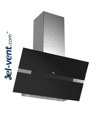 Wall mounted cooker hoods Mini Preston 800 II black glass-stainless steel