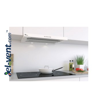 Cabinet integrated retractable cooker hood Super Silent Slider 500 white - installed