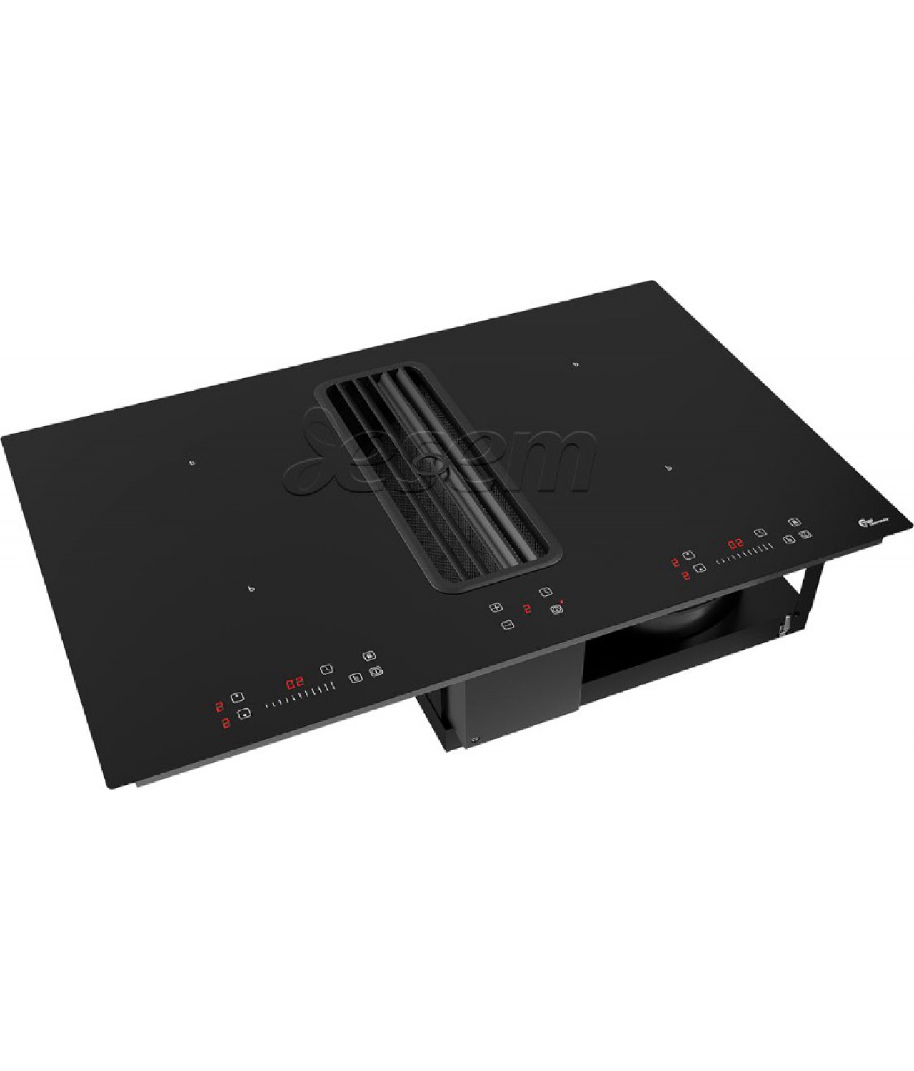 Downdraft cooker hood with top-class induction hob Typhoon 800 black