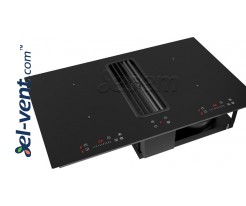 Downdraft cooker hood with top-class induction hob Typhoon 800 black