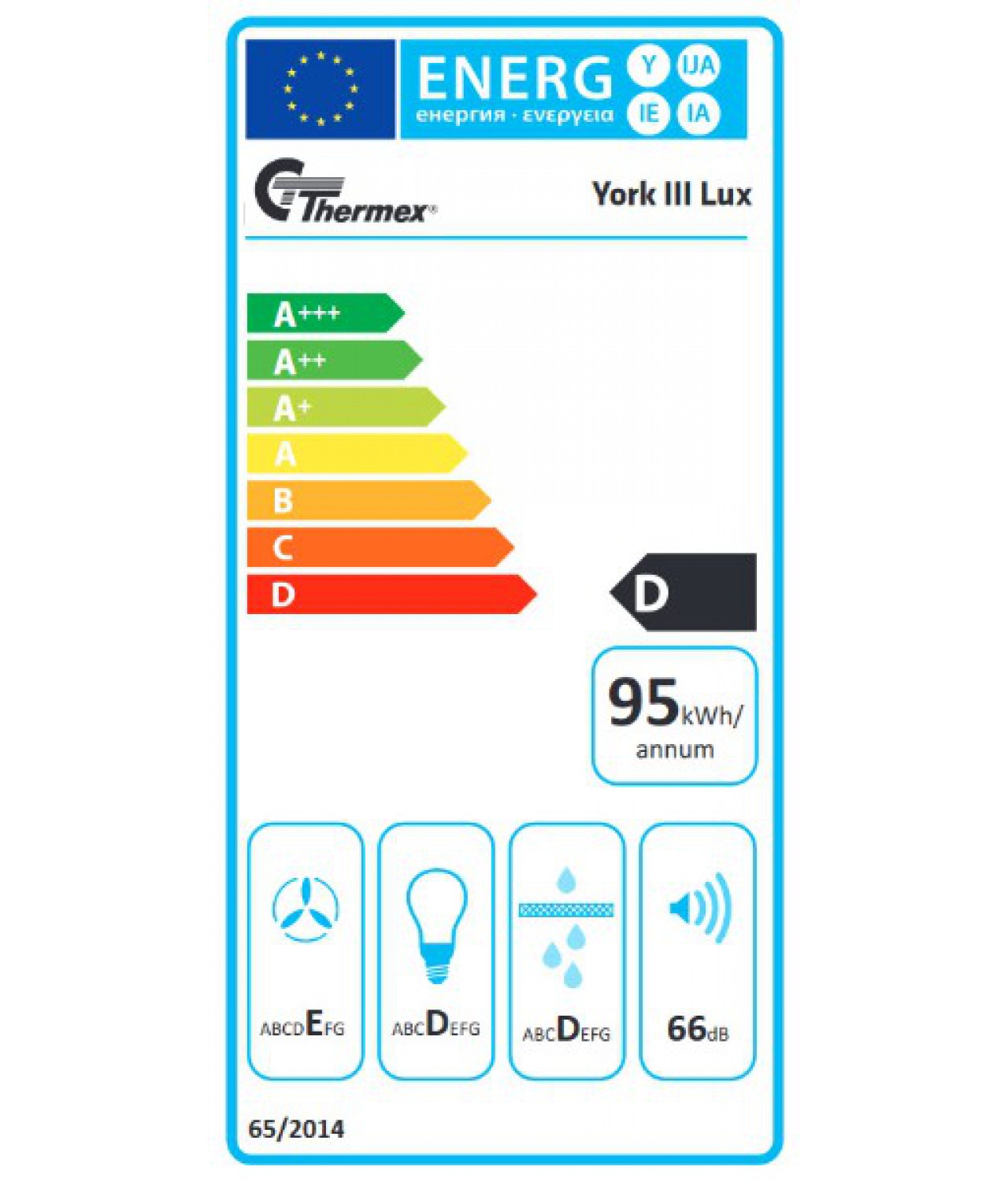 York III Lux 600 grey-stainless steel - energy class