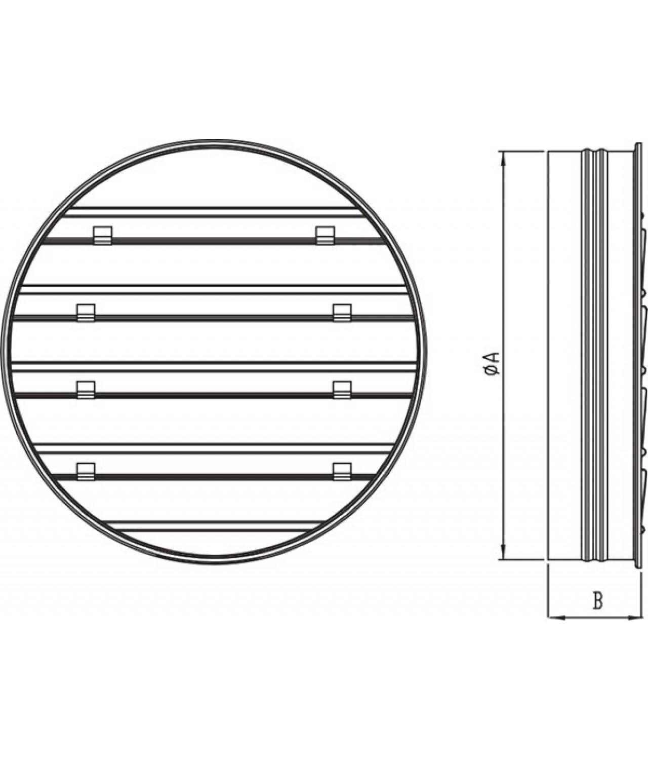 Aluminium gravity vent louvers GG-AL - drawing