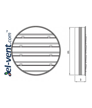 Aluminium gravity vent louvers GG-AL - drawing