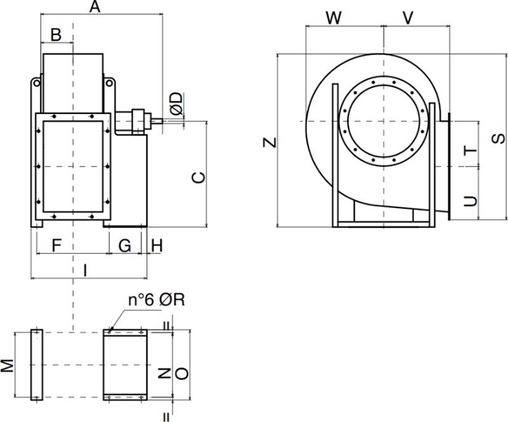 PR-L ATEX – arrangement 1 dimensional drawing, sizes 560–1400